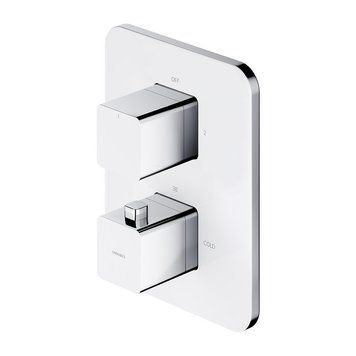 Змішувач для ванни і душу з термостатом Omnires Parma chrome /white(PM7436CRB) PM7436CRB фото