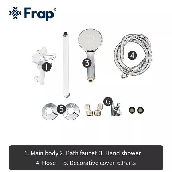 Змішувач для ванни Frap F2249, білий/хром F2249 фото