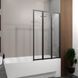 Шторка на ванну трьохелементна Style 1000х1500мм (right) black matt, скло 4мм clear 98c10f89-8ae4-11ef-bb6c-a0423f42a789 фото 2