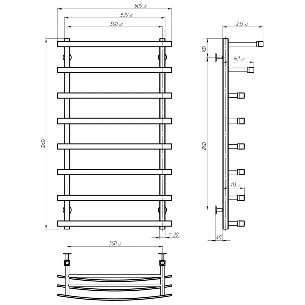 Рушникосушка електрична Terra 1000/500 ETR.100.50.8 фото