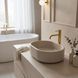 умивальник Rea Nicoletta Beige 50x36 матовий, бежевий, імітація каменю (REA-U7346) REA-U7346 фото 8