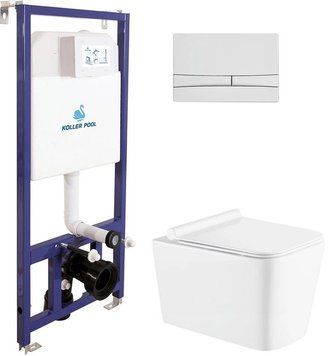 Інсталяція Koller Pool Dune 1200SL + Integro Cosmo White панель змиву + підвісний унітаз Kvadro KP-112-001 + KR-0530-RW + KP-229-003 фото