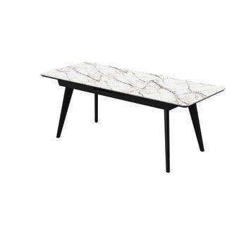 Стіл АТЛАНТА 160(200)*80*76 Laminam Invisible white (5mm) АР000092372 фото