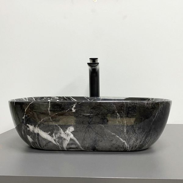 Умивальник (раковина) VBI RAVENNA BLACK OPAL GLOSSY накладний VBI-011225 фото