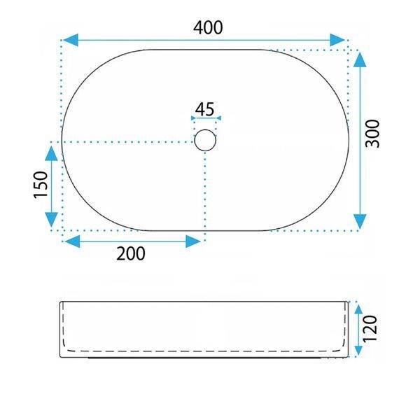умивальник Rea Vanda Mini 40x30 глянсовий, білий (REA-U3536) REA-U3536 фото
