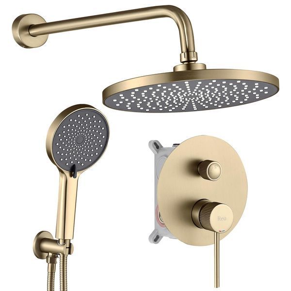 душова система прихованого монтажу Rea Lungo Stripe brushed gold (REA-P9492) REA-P9492 фото
