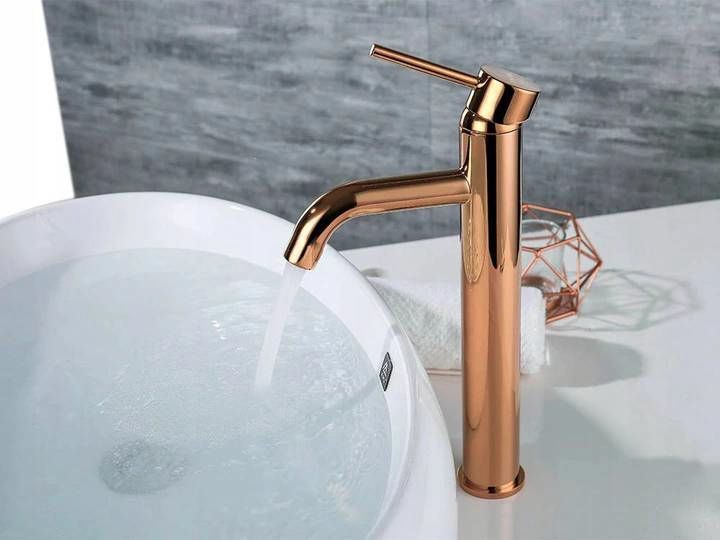 Змішувач для раковини (умивальника) REA LUNGO ROSE GOLD золото рожеве REA-B6321 фото