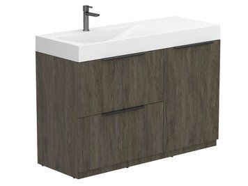 Тумба підлогова ALBA Толедо темне дерево з умивальником VIOLA 1200 L Miraggio 8815475 фото