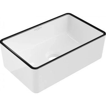 Умивальник (раковина) MEXEN NADIA 36 WHITE BLACK EDGE накладний * MEX-21613607 фото