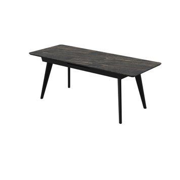 Стіл АТЛАНТА 160(200)*80*76 Laminam Naturali Noir Desir (5mm) АР000092373 фото