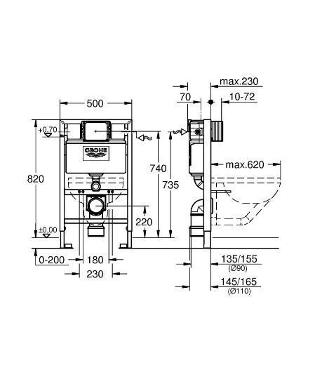 Інсталяція для унітаза 2 в 1 Rapid SL (38948000), Grohe 38948000 фото