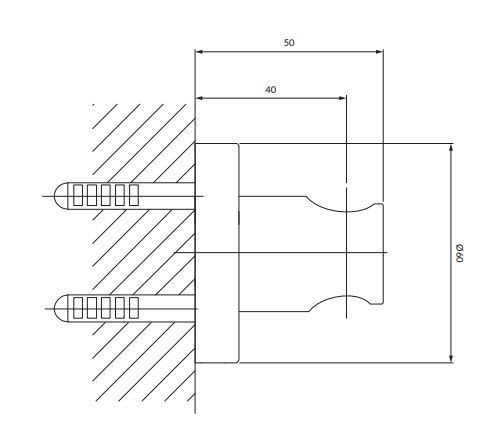 душовий кронштейн Omnires chrome 6 cm (8873ACR) 8873ACR фото