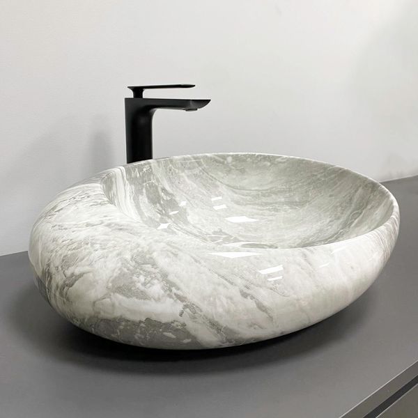 Умивальник (раковина) VBI RICCIA LIGHT STONE GLOSSY накладний VBI-017202 фото
