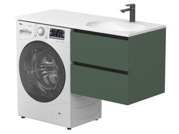 Тумба підвісна LUMO Ліс зелений з умивальником NEW YORK 1200 R Miraggio 8815236 фото