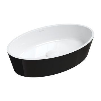 умивальник Omnires Bari 50x30 white/gloss black (BARI500UNBCP) BARI500UNBCP фото