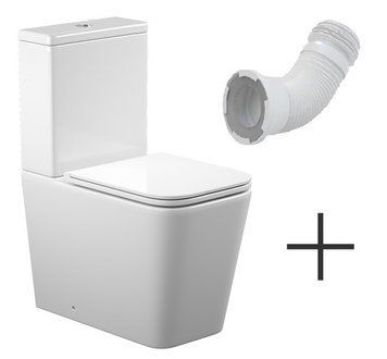 KVADRO SMART комплект : унітаз підлоговий з сидінням Soft-close + бачок (Змив Торнадо) + гнучка підводка KR-0610-RQ-C+KR-0610-RQ-T+KP-6001 фото