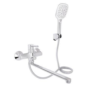Смеситель для ванны Qtap Grand с поворотным изливом (c душевым гарнитуром) QTGRACRM005 Chrome SD00039602 фото