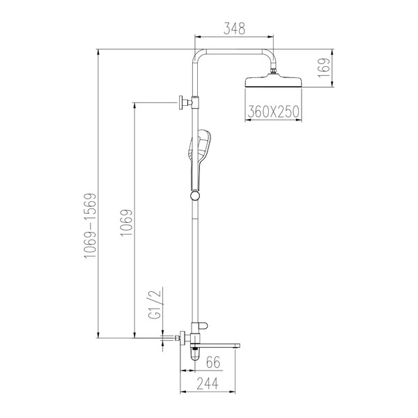 G2410-9 душ. система 3х функц. лат. &Oslash;35 (гангрей)  G2410-9 фото