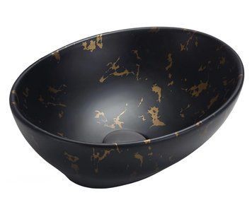 Умивальник (раковина) MEXEN ELZA BLACK MARBLE MATТ накладний MEX-21014097 фото