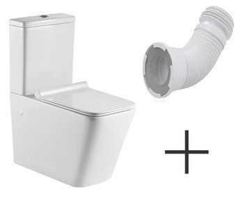 KVADRO комплект : унітаз підлоговий з сидінням Soft-close + бачок + гнучка підводка KR-0675-RC-C+KR-0675-RC-T+KP-6001 фото