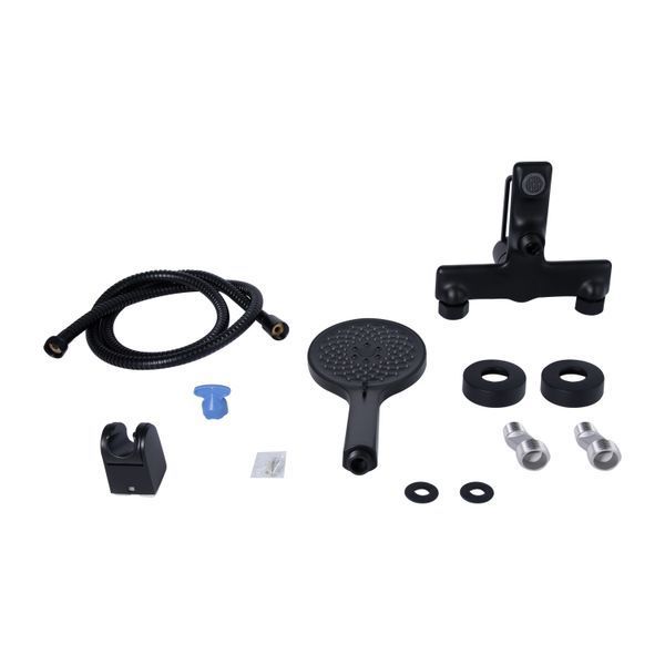 Змішувач для ванни Qtap Taurus (з душовим гарнітуром) QTTAU259BLM45662 Black Matt QTTAU259BLM45662 фото