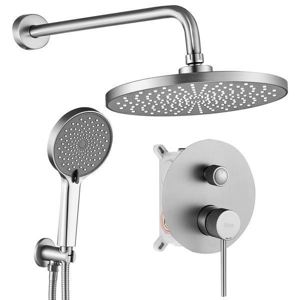 душова система прихованого монтажу Rea Lungo Stripe brushed nickel (REA-P9493) REA-P9493 фото