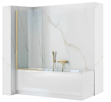 Шторка для ванни REA ELEGANT 80 BRUSHED GOLD постійна REA-W6601 фото