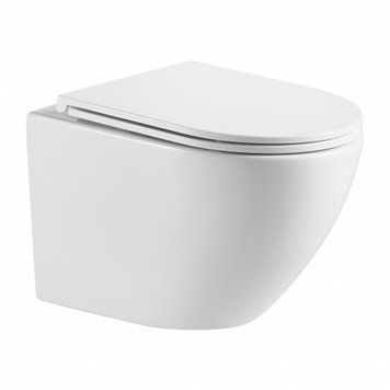 унітаз Omnires Ottawa 49x37 rimless підвісний, сидіння дюропласт, white gloss (OTTAWAMWBP) OTTAWAMWBP фото