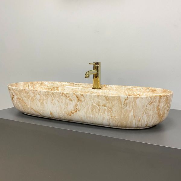 Умивальник (раковина) VBI TERNI M TRAVERTINE накладний VBI-011804 фото