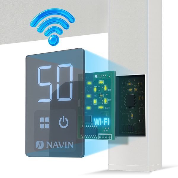 Рушникосушка електрична Navin Avalon 480х1200 Sensor з Wi-Fi ліва, біла 12-103155-4812 фото