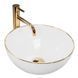 Умивальник (раковина) REA STELLA WHITE GOLD EDGE білий накладний REA-U7445 фото 1
