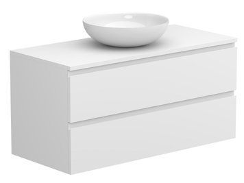 Тумба підвісна MONO 1000 Біла soft-touch з умивальником TOBI Miraggio 8815401 фото