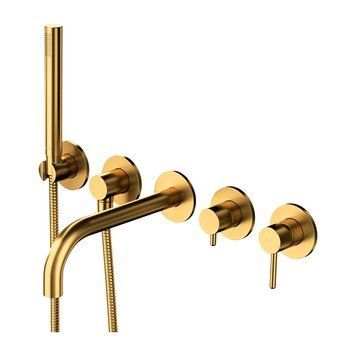Змішувач для ванни Omnires Y на 5 отворів brushed gold (Y1237/1glb) Y1237/1GLB фото