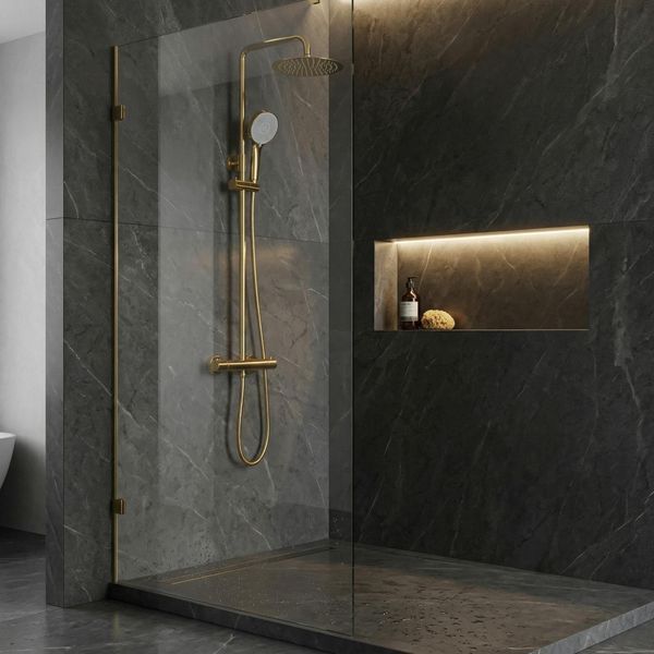 душова система для душу з термостатом Rea Lungo gold (REA-P6732) REA-P6732 фото