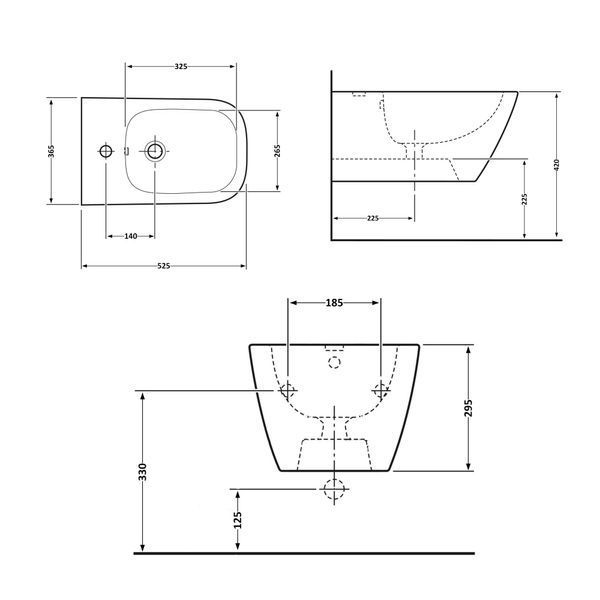 Биде подвесное Qtap Crow 520х360х290 White QT05555370W SD00040387 фото