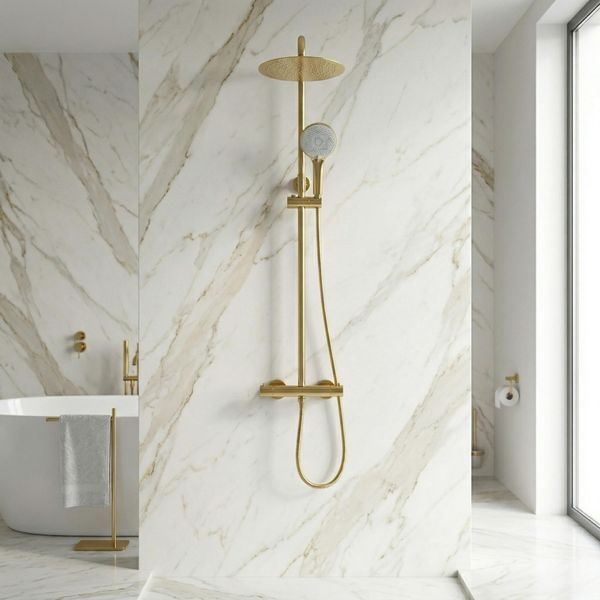 душова система для душу з термостатом Rea Lungo gold (REA-P6732) REA-P6732 фото
