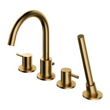 Змішувач для ванни Omnires Y на 4 отвори brushed gold (Y1232GLB) Y1232GLB фото