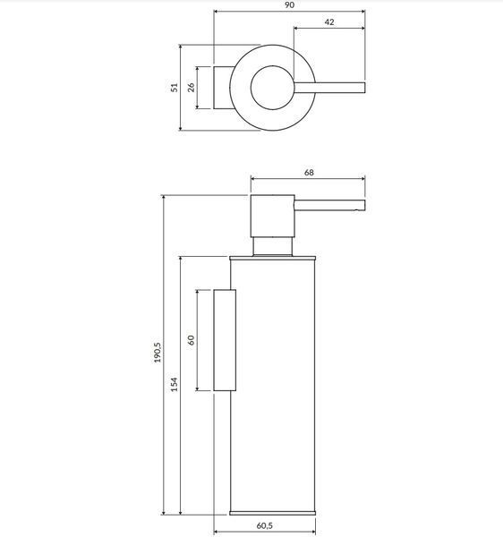 дозатор рідкого мила Omnires Modern Project brushed nickel (MP60721NI) MP60721NI фото