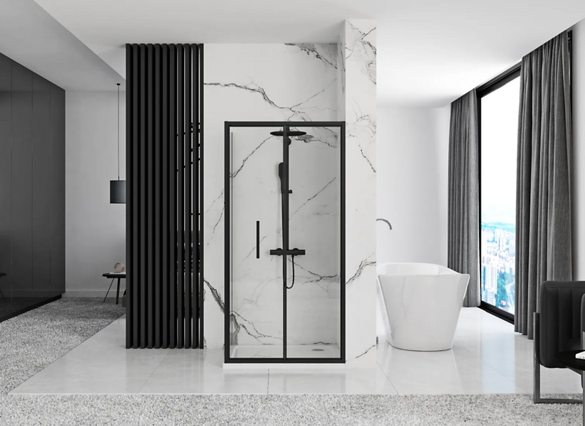 Душова кабіна REA RAPID FOLD 90x100 BLACK REA-K6422 + REA-K6420 фото