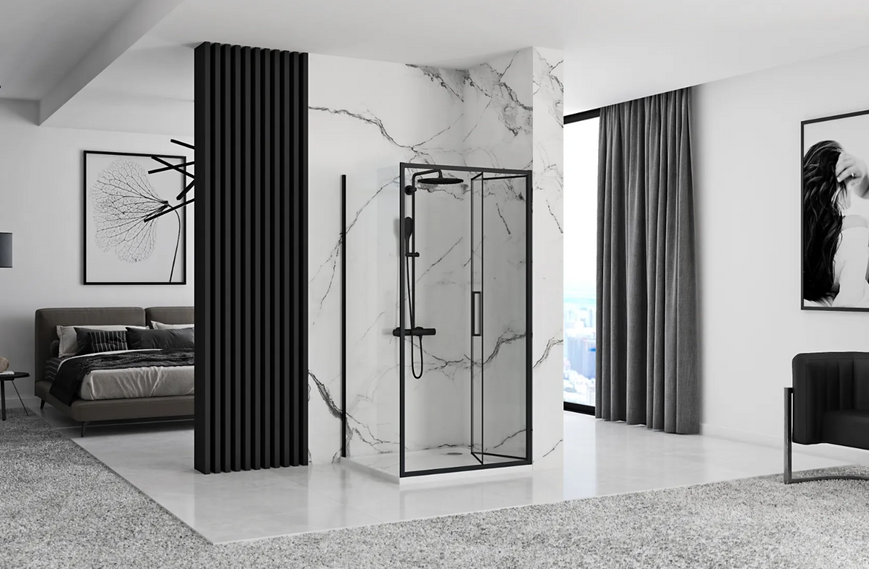 Душова кабіна REA RAPID FOLD 90x100 BLACK REA-K6422 + REA-K6420 фото