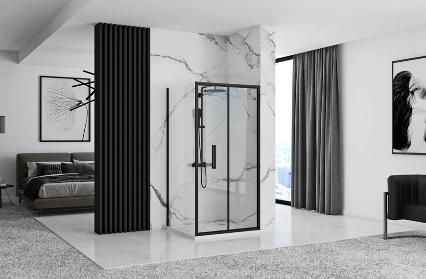 Душова кабіна REA RAPID FOLD 90x100 BLACK REA-K6422 + REA-K6420 фото
