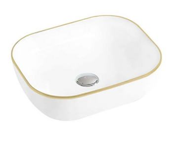 Умивальник (раковина) MEXEN MIRABEL WHITE GOLD EDGE накладний MEX-22115005 фото