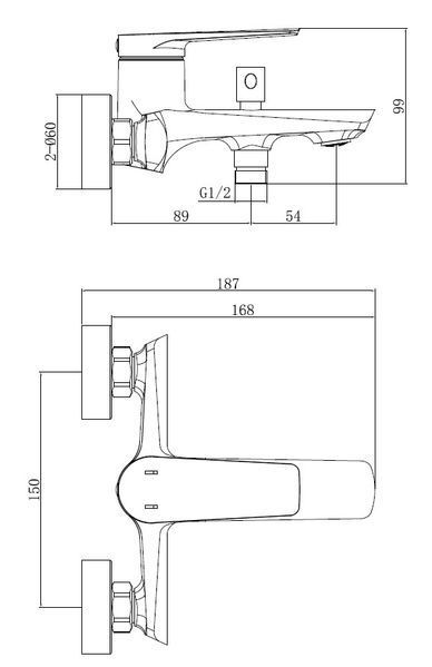 Змішувач для ванни Opus 18003 чорний АР000083249 фото