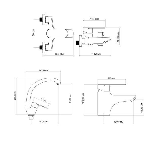 Набір змішувачів Lidz Tani (001F1+0061+008F) LDTAN001F1CRM4495745887 фото