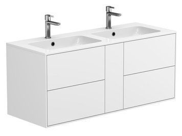 Тумба підвісна SPACE Біла soft-touch з умивальником DELLA 1200 D Miraggio 8815423 фото