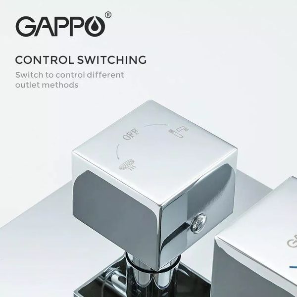 Вбудована душова система GAPPO G7107-40, вилив - перемикач на лійку, 3-функції, хром G7107-40 фото