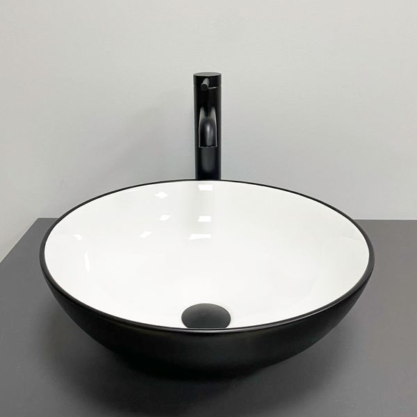 Умивальник (раковина) VBI AMALFI BLACK WHITE накладний VBI-013401 фото
