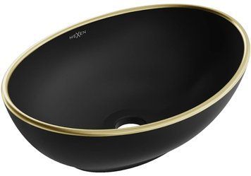 Умивальник (раковина) MEXEN ELZA BLACK GOLD EDGE накладний MEX-21014025 фото