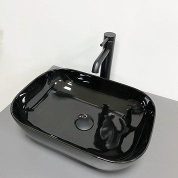 Умивальник (раковина) VBI RAVENNA BLACK GLOSSY накладний VBI-011227 фото