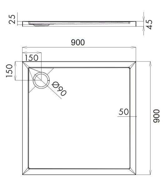 піддон Omnires Merton 90x90 (MERTON90/KBP) MERTON90/KBP фото